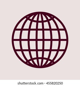 Purple Icon of Globe. Eps-10.