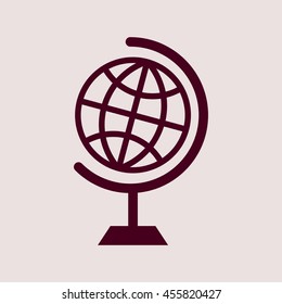 Purple Icon of Globe. Eps-10.