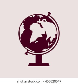 Purple Icon of Globe. Eps-10.