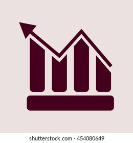 Purple Icon of Graph. Eps-10.
