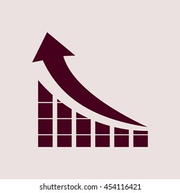Purple Icon of Graph. Eps-10.