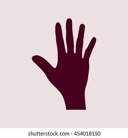 Purple Icon of Hand. Eps-10.
