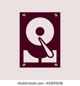 Purple Icon of Hard Disk. Eps-10.