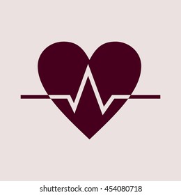 Purple Icon of Heart. Eps-10.