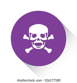 A Purple Icon Isolated on a White Background - Skull and Cross Bones