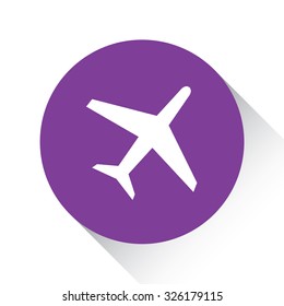 A Purple Icon Isolated on a White Background - Plane