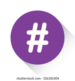 A Purple Icon Isolated on a White Background - Hashtag
