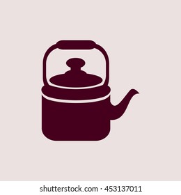 Purple Icon of Kettle or tea Pot. Eps-10.