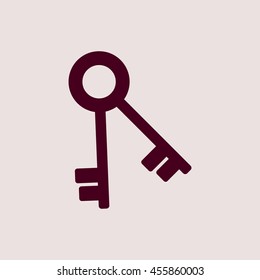 Purple Icon of Key. Eps-10.