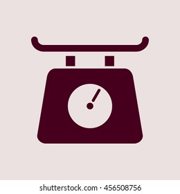Purple Icon of Kitchen Scale. Eps-10.