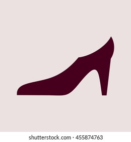 Purple Icon of Ladies Shoes. Eps-10.