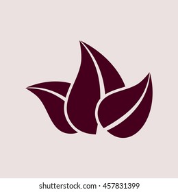 Purple Icon of Leaf. Eps-10.