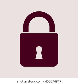 Purple Icon of Lock. Eps-10.