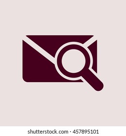 Purple Icon of Mail Search. Eps-10.