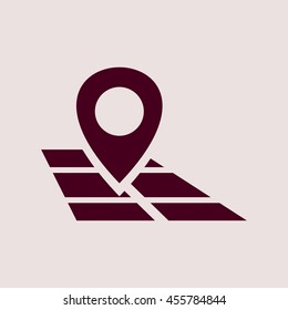 Purple Icon of Map Pointer. Eps-10.