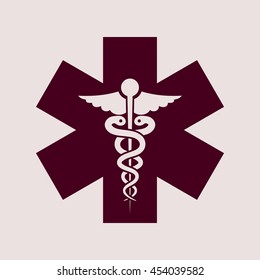 Purple Icon of Medical Symbol. Eps-10.