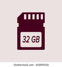 Purple Icon of Memory Card. Eps-10.