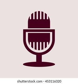 Purple Icon of Microphone. Eps-10.