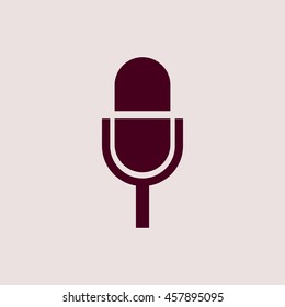 Purple Icon of Microphone. Eps-10.