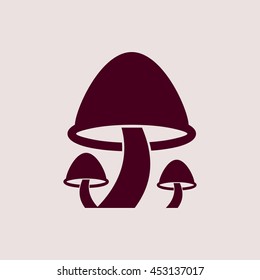 Purple Icon of Mushroom. Eps-10.