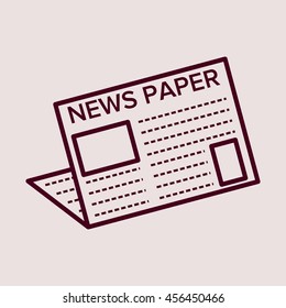 Purple Icon of Newspaper. Eps-10.