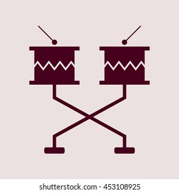 Purple Icon of  Orchestra Drum. Eps-10.