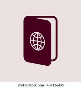 Purple Icon of Passport . Eps-10.