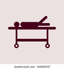 Purple Icon of Patient On Stretcher. Eps-10.