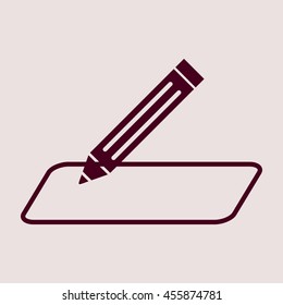Purple Icon of Pencil. Eps-10.