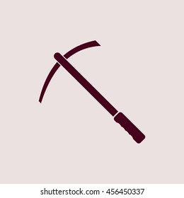 Purple Icon of Pickax. Eps-10.