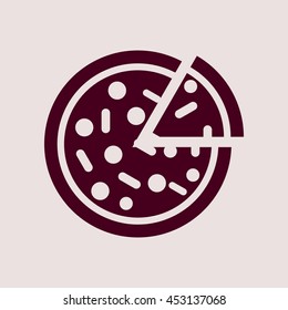 Purple Icon of Pizza. Eps-10.