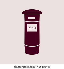 Purple Icon of Postbox. Eps-10.