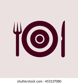 Purple Icon of Restaurant. Eps-10.