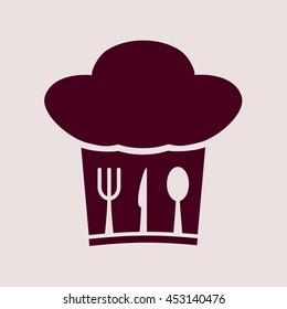 Purple Icon of Restaurant. Eps-10.