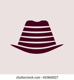 Purple Icon of Round Hat. Eps-10.