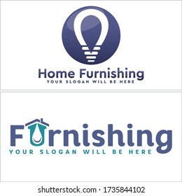 Purple icon round light bulb pin map droplet water and home symbol initial logo idea suitable for home furnishing smart water systems technology company business repair