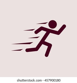 Purple Icon of Runner. Eps-10.