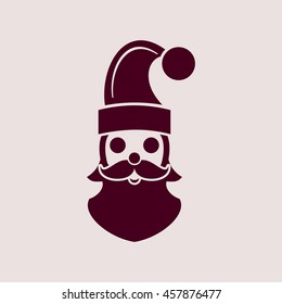 Purple Icon of Santa Claus. Eps-10.
