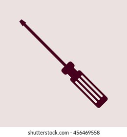 Purple Icon of Screw Driver. Eps-10.