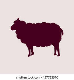 Purple Icon of Sheep. Eps-10.