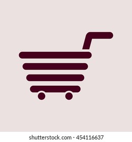 Purple Icon of Shopping Cart. Eps-10.