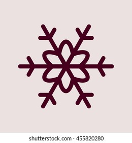 Purple Icon of Snowflake. Eps-10.