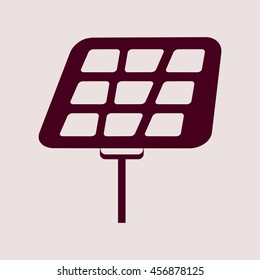 Purple Icon of Solar Panel. Eps-10.