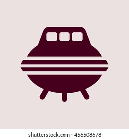 Purple Icon of Spaceship or UFO. Eps-10.