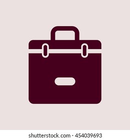 Purple Icon of Suitcase. Eps-10.