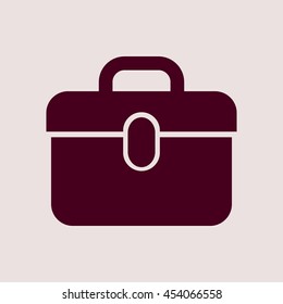 Purple Icon of Suitcase. Eps-10.