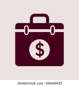 Purple Icon of Suitcase. Eps-10.