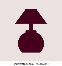 Purple Icon of Table Lamp. Eps-10.