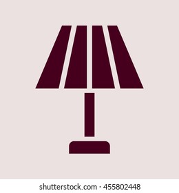 Purple Icon of Table Lamp. Eps-10.