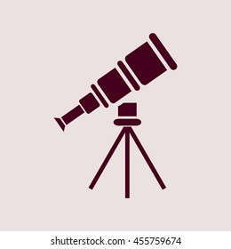 Purple Icon of Telescope. Eps-10.